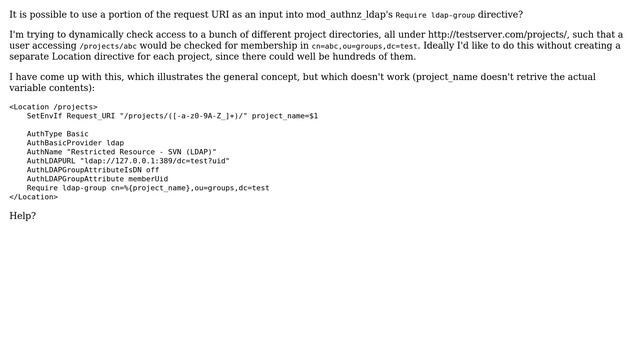 DevOps & SysAdmins: Dynamically Authenticate Apache with LDAP Based on Request String? смотреть онлайн