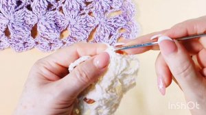 Новый узор для шали, связать можно за один день