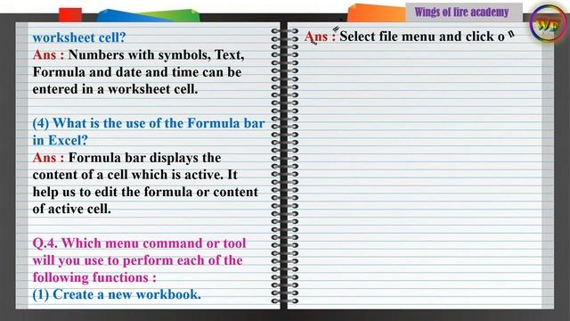 2.Introduction to Microsoft Excel - Exercise | Class 8th Information Technology | Chapter no.2 Q & смотреть онлайн