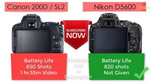 Canon SL2 (200D) vs Nikon D5600 Detail Compare- Best Beginner DSLR of 2018