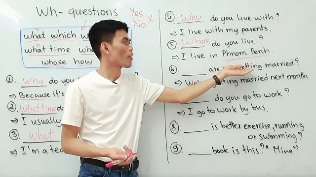 Learn English Grammar: Wh-questions | Question words| ប្រយោគសំណួរ រៀនវេយ្យាករណ៍ភាសាអង់គ្លេស смотреть онлайн