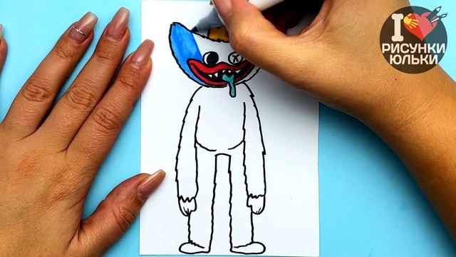 Как нарисовать Хаги Ваги в Радужных Друзьях из Роблокс в виде Синего | Рисунки Юльки смотреть онлайн