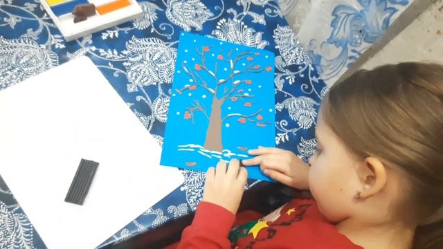 Зимняя рябина из пластилина. смотреть онлайн