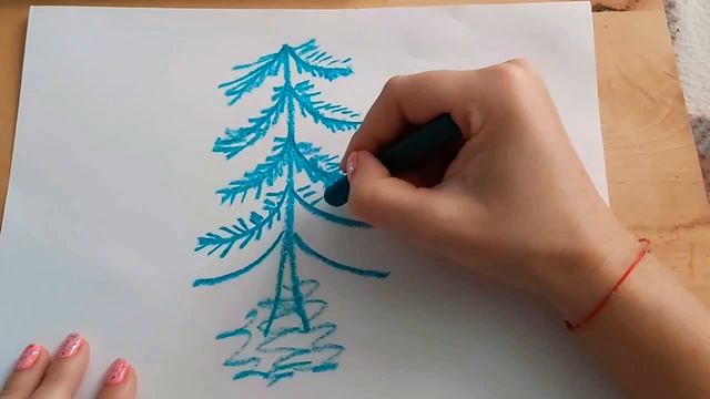 Как нарисовать ёлочку ?раскраска для ребёнка.