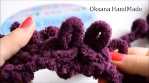 Шаль бактус из Ализе  Пуффи. Shawl of Alize Puffy yarn