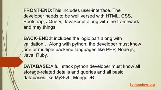Full Stack Python Developer - Pythondevs.org