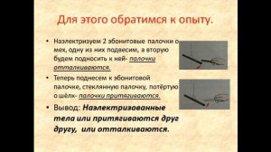 Физика 8 класс Электризация тел при соприкосновении  Взаимодействие заряженных тел
