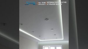 Двухуровневый натяжной потолок с подсветкой в детской - 16 кв.м