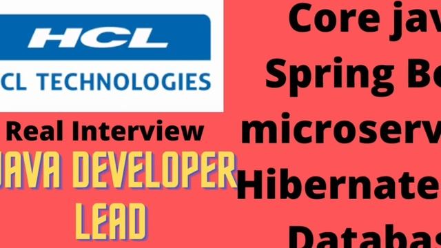HCL java developer lead interview recording, HCL interview questions and answers, spring, core java смотреть онлайн