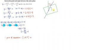 Intersection point and angle between line and plane