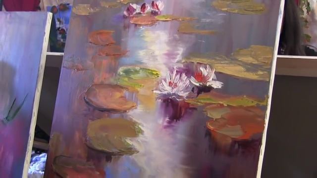 Игорь Сахаров, научиться рисовать маслом воду, кувшинки смотреть онлайн