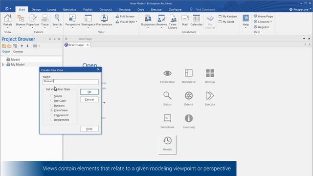 Creating Models, Views & Packages in Enterprise Architect