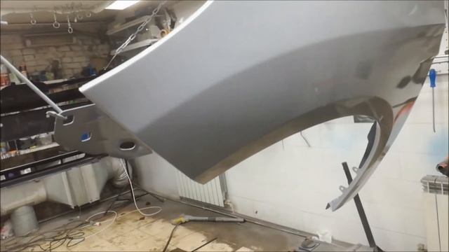 Удаление вмятин, покраска в переход капота под толщиномер сложный цвет! смотреть онлайн