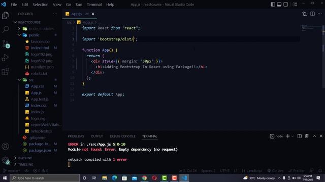 Adding Bootstrap | React Js Tutorial For Beginners | #18