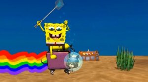 NYAN CAT meets  SPONGEBOB SQUAREPANTS ♫ 3D animated  game mashup ☺ FunVideoTV   Style ;    www getl