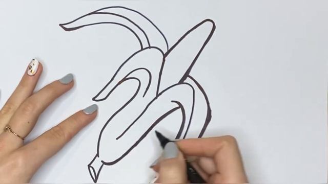 How to draw a Banana for kids | Как нарисовать Банан раскраска | Bolalar uchun Banan chizish