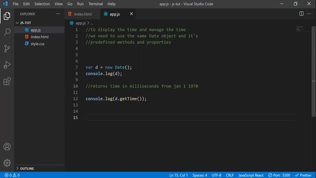Javascript tutorial for beginners | Time in javscript | how to display time in webpage