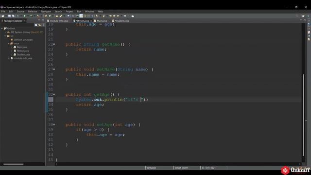 Java OOPs concepts : Polymorphism, Encaplsulation and Association | UnlimIT смотреть онлайн