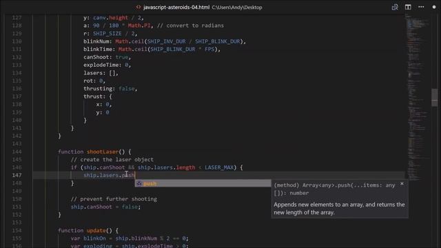 Code Asteroids in JavaScript (1979 Atari game) - tutorial смотреть онлайн
