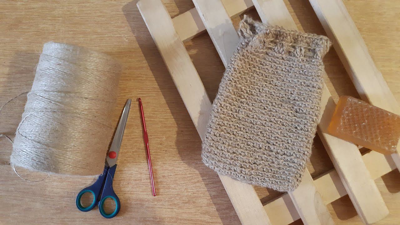 ЭКО. Варежка - мочалка из джута. смотреть онлайн