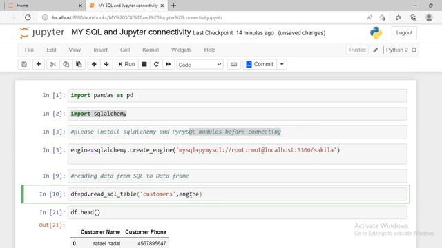 Connecting SQL to Python using sqlalchemy library !! смотреть онлайн