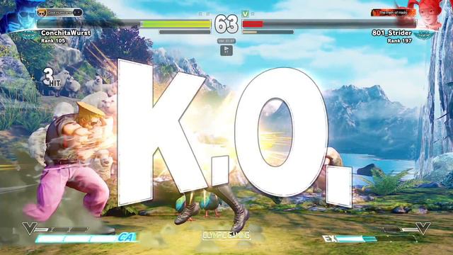 ChrisG (Guile) Vs 801 Strider (R. Mika) Street Fighter 5/V Gameplay смотреть онлайн