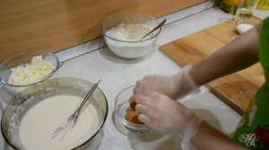 Блины с творогом и мясом