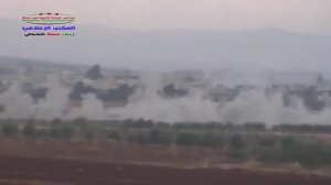 ISIS Positions near Hama being shelled by Grad Systems