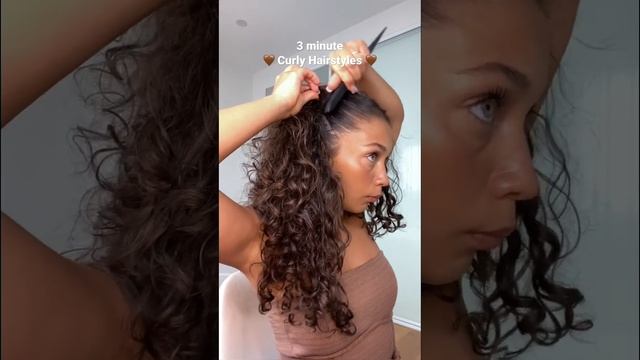 3 minute Curly Hairstyle for day 2/3 curls ?? #curlyhairstyles #curlyhair