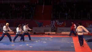 Показательные выступления демонстрационной команды по тхэквондо из Кореи