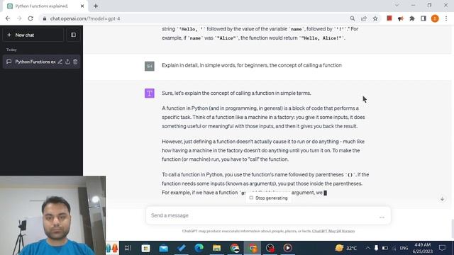 Calling a Function in Python | Return Statement | Learning Python With ChatGPT4