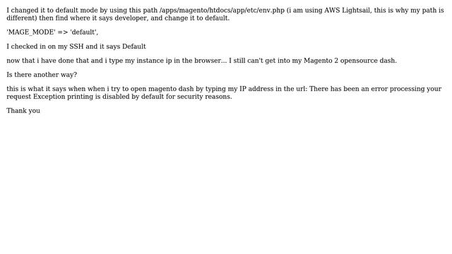 How to change magento 2 open source from developer to default, and how do i get back in to my dash? смотреть онлайн