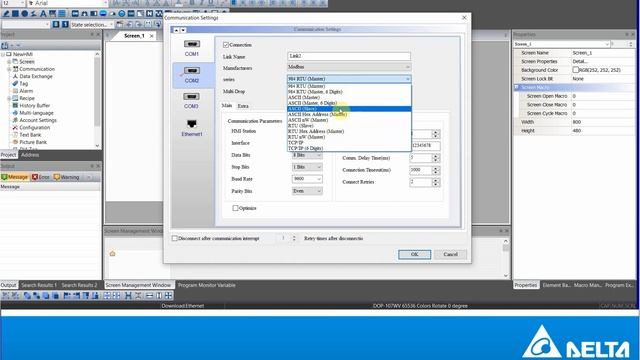 How to Connect Delta HMI to Modbus device