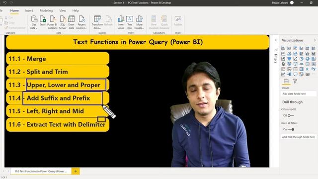 11.0 Text Functions in Power BI (Power Query) | Power BI Tutorial for Beginners | By Pavan Lalwani