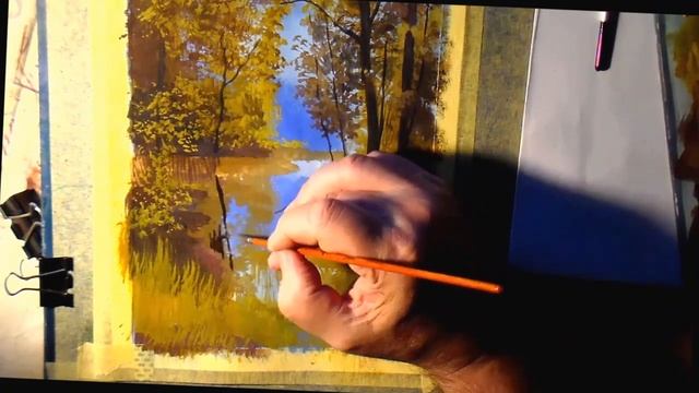 Как нарисовать пейзаж. Рисование пейзажей гуашью. ./Gouache landscape