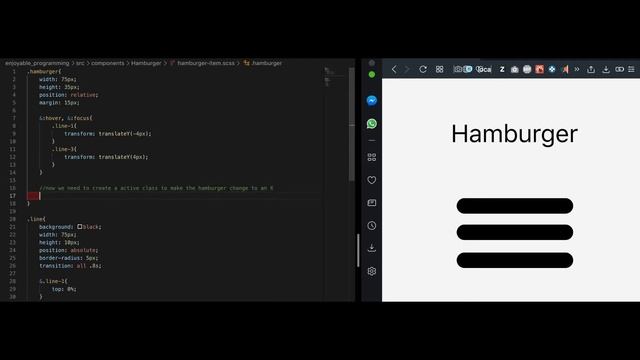 Learning - SASS/SCSS Hamburger Menu button