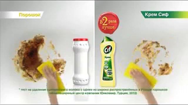 Реклама - чистищее средство Cif крем.