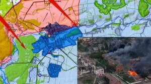 Карта боевых действий. Кадры города Волчанск с высоты. Царь-мангал под Марьинкой