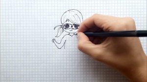 Простой рисунок #15.  Как нарисовать Ледибаг каваии. Рисунки для срисовки - Ледибаг для девочек