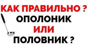 Как правильно говорить ополоник или половник ?