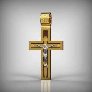 Крест со вставкой из дерева