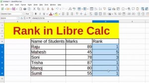 Rank formula in Libre Office Calc@COMPUTEREXCELSOLUTION