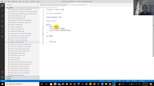 static Keyword In Class Field In C++ #188 смотреть онлайн