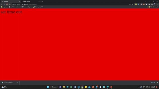 setTimeout function  javscript  one simple  example  short video.