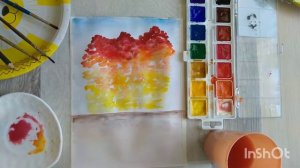 Как просто нарисовать осенний лес.