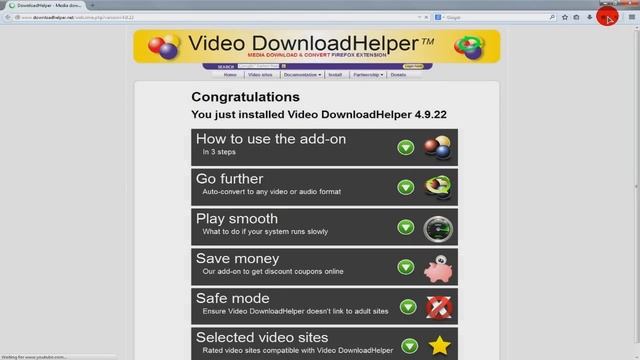 Как скачать и установить DownloadHelper для Mozila Firefox