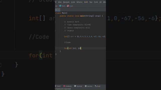 Bubble sort (DSA) in Java || Code for Bubble sort.