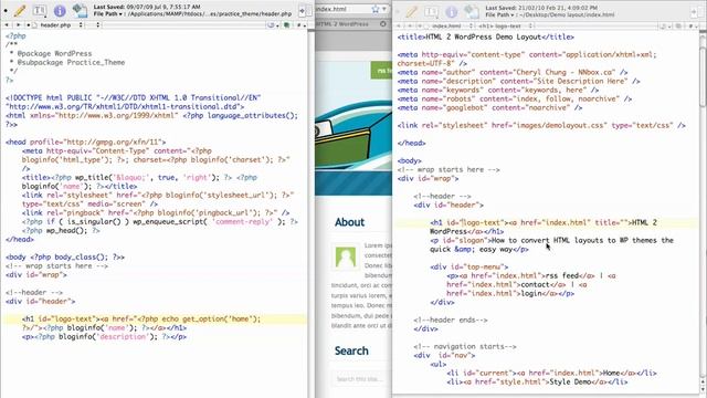 WordPress Tutorial: Customizing Header 3/4 [HTML 2 WordPress screencast] смотреть онлайн