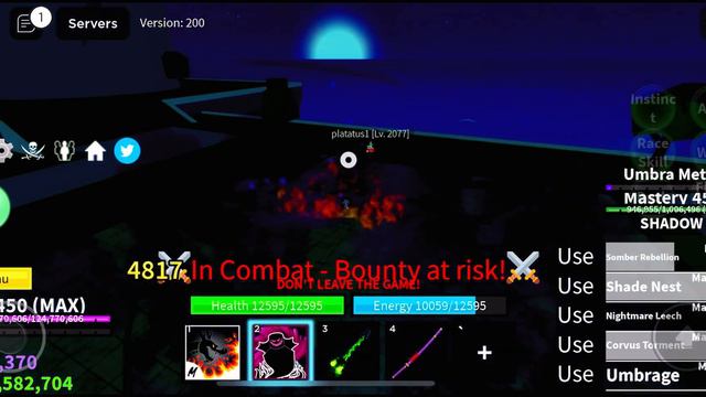 Honor hunt with shadow | Mobile Player / Blox fruits