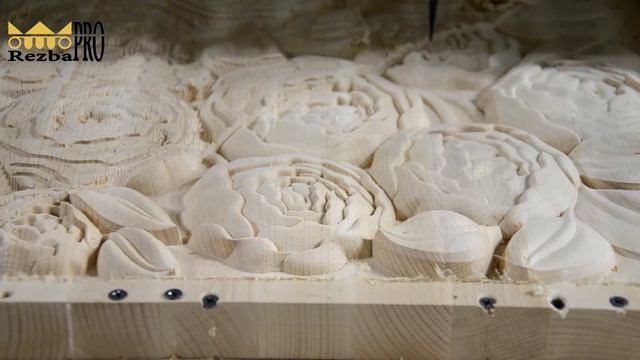 Фрезеровка 3d резного панно из дерева с цветами на станке с ЧПУ